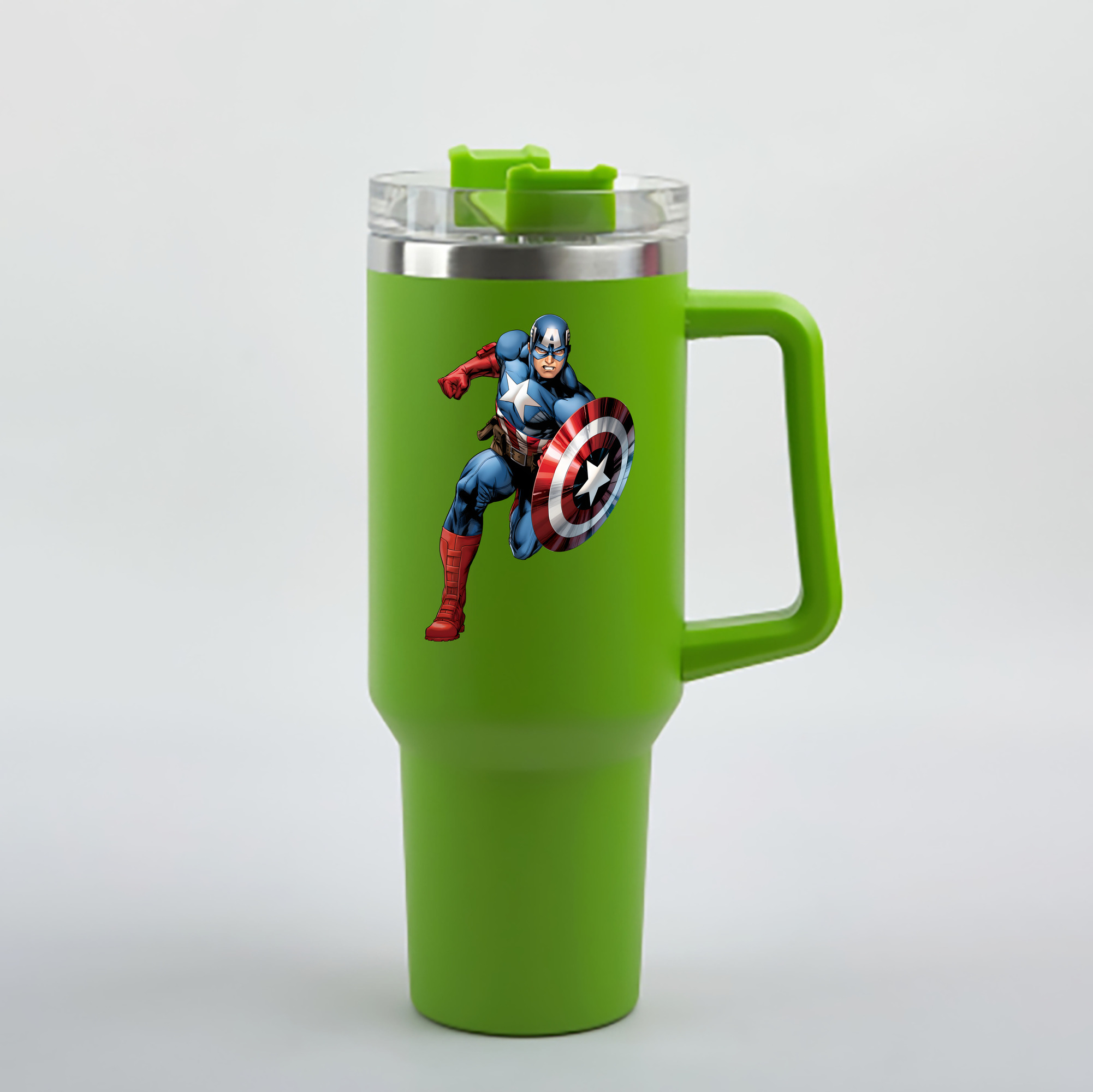 （画像用） アベンジャーズ The Avengers 1200mL車用タンブラー - クリスタルステッカー（プラスチックストロー付き）
